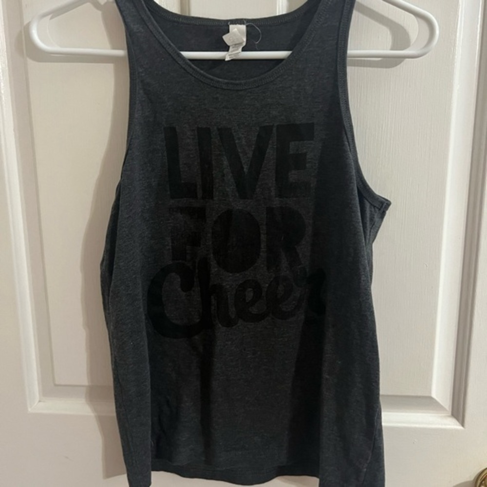 Live for cheer youth large tank top. Cheerleader